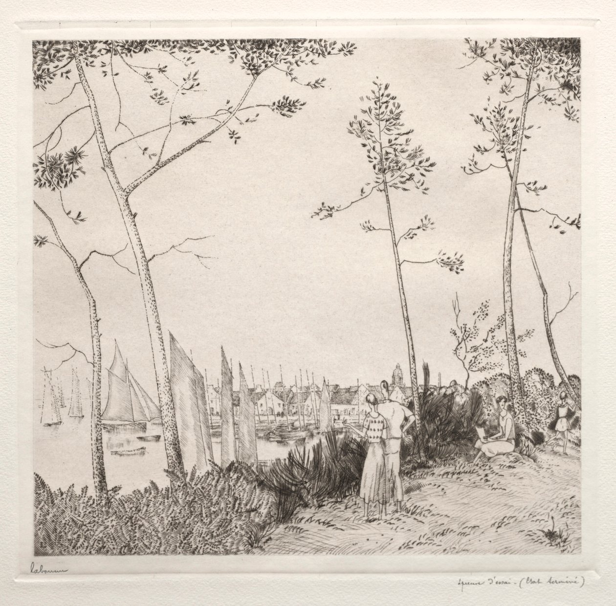 Promenadi satamassa tekijältä Jean Emile Laboureur