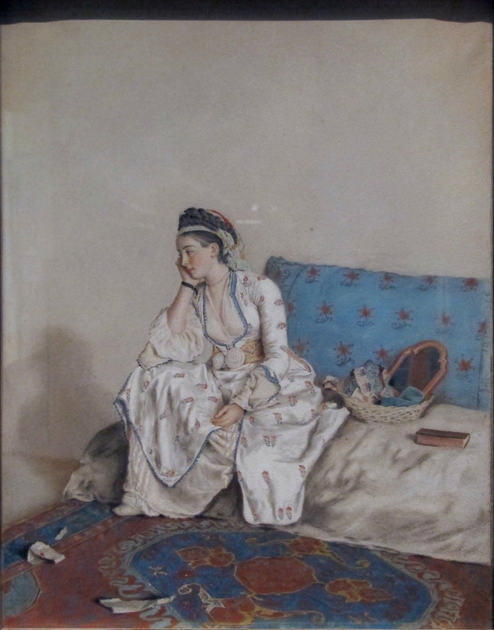 Mietiskelevä nainen sohvalla tekijältä Jean Étienne Liotard