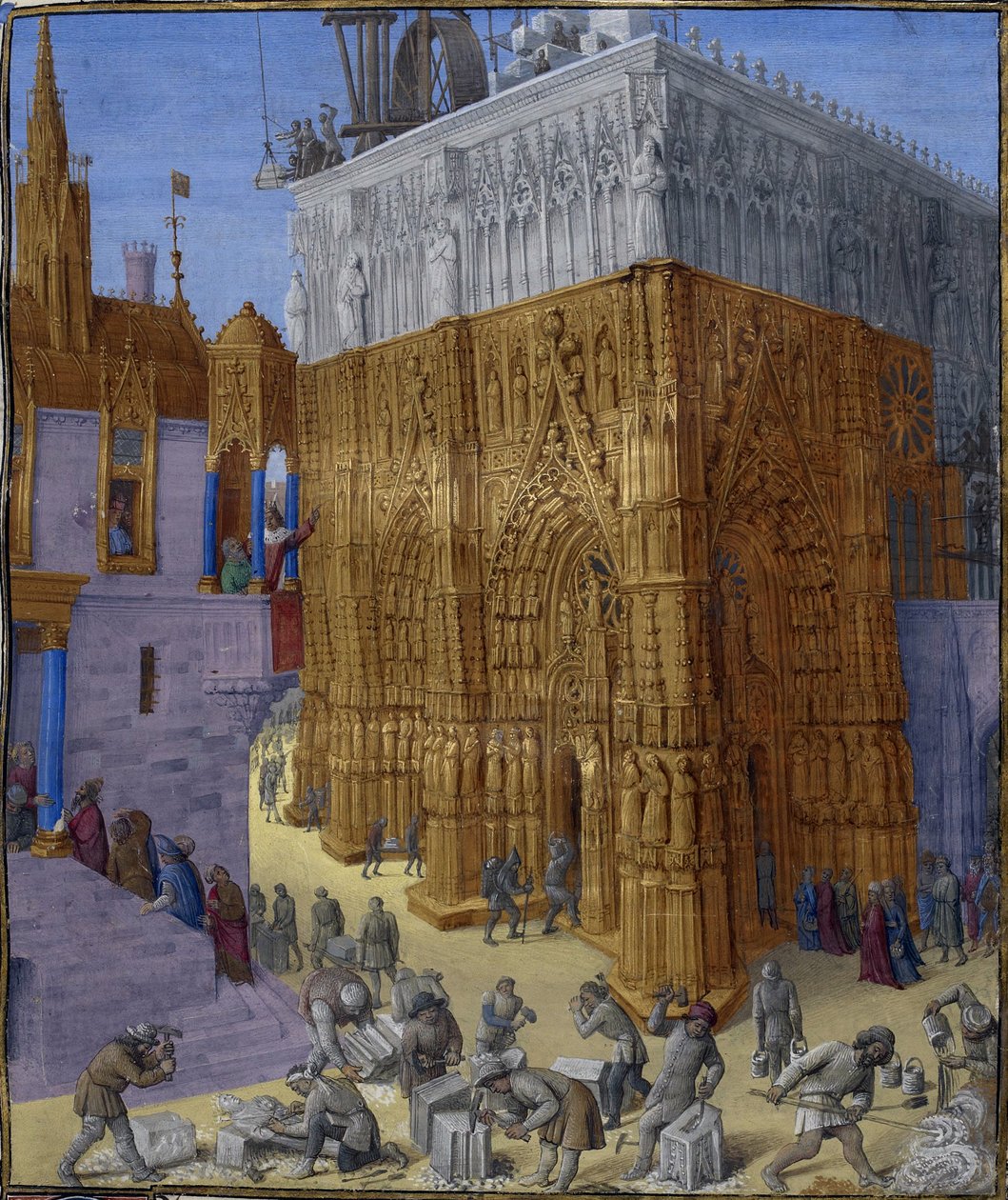 Jerusalemin temppelin rakentaminen tekijältä Jean Fouquet