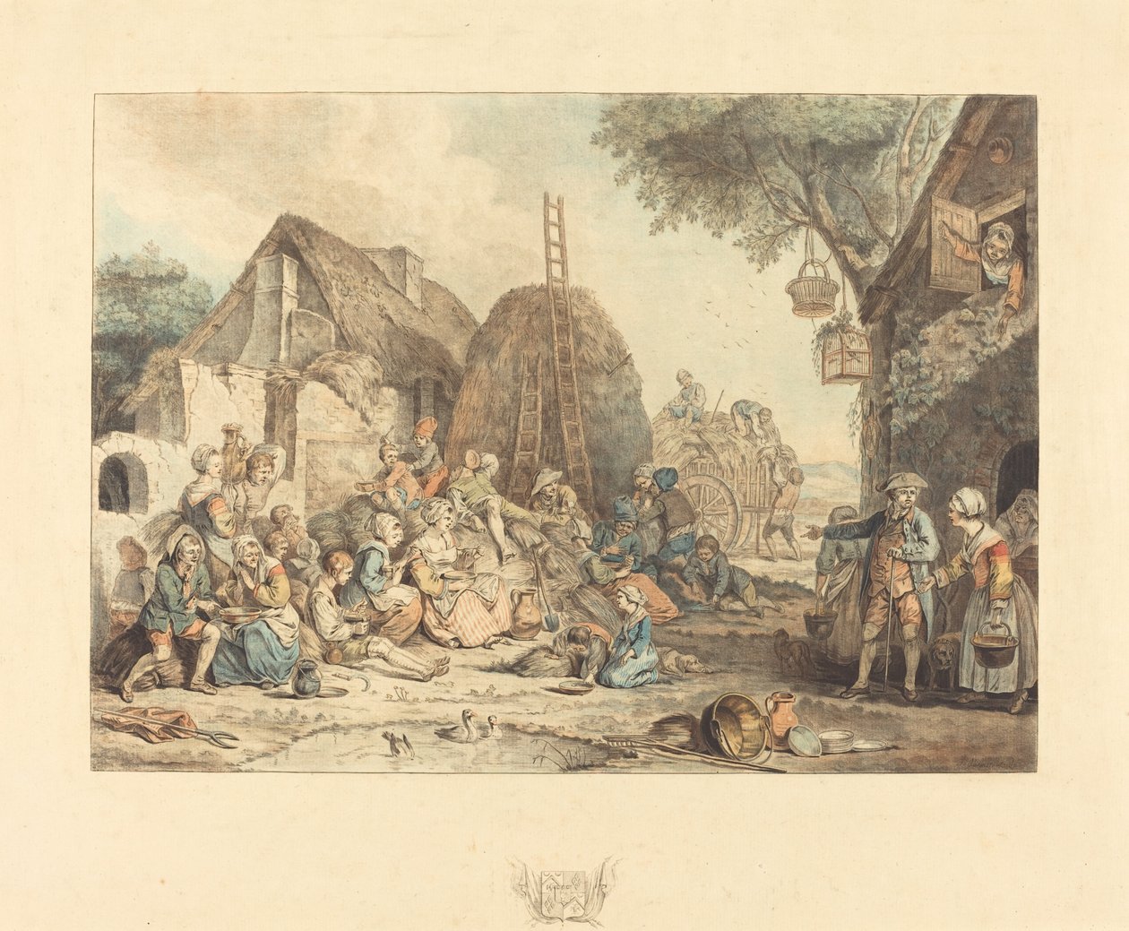 Harvesterien lounas, 1774. tekijältä Jean Francois Janinet