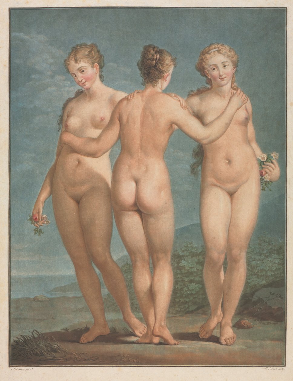 Kolme armoa, 1786. tekijältä Jean Francois Janinet