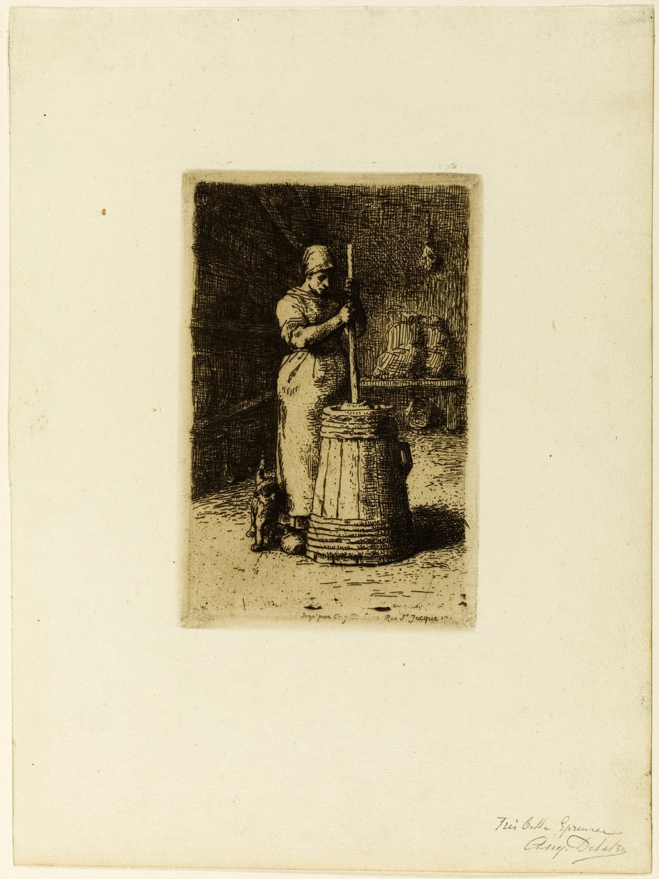 Nainen ryyppäävä tekijältä Jean Francois Millet