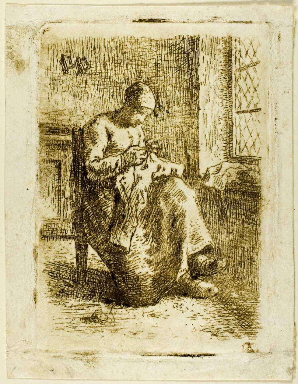 Nainen ompelu tekijältä Jean Francois Millet