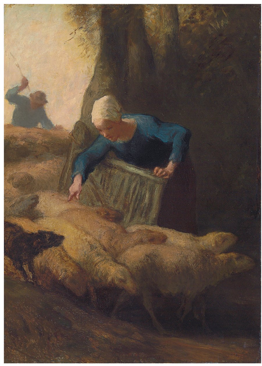 Counting the Flock, 1847-49 tekijältä Jean Francois Millet