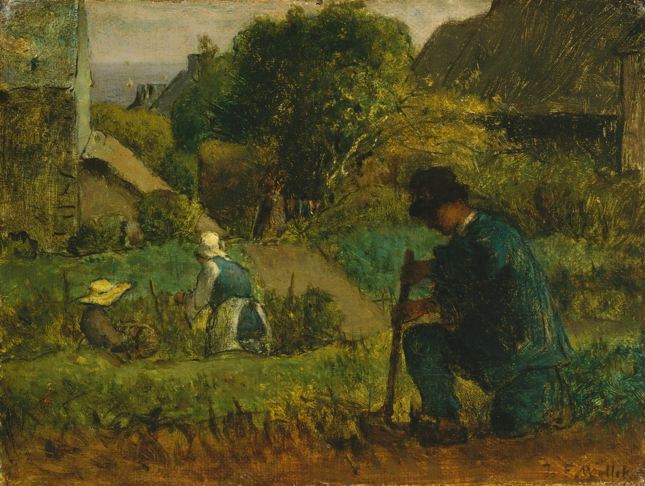 Puutarhakohtaus, 1854. tekijältä Jean Francois Millet
