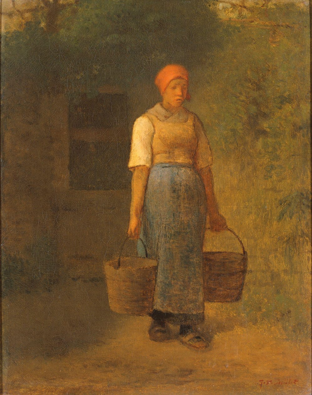 Tyttö kantaa vettä tekijältä Jean Francois Millet