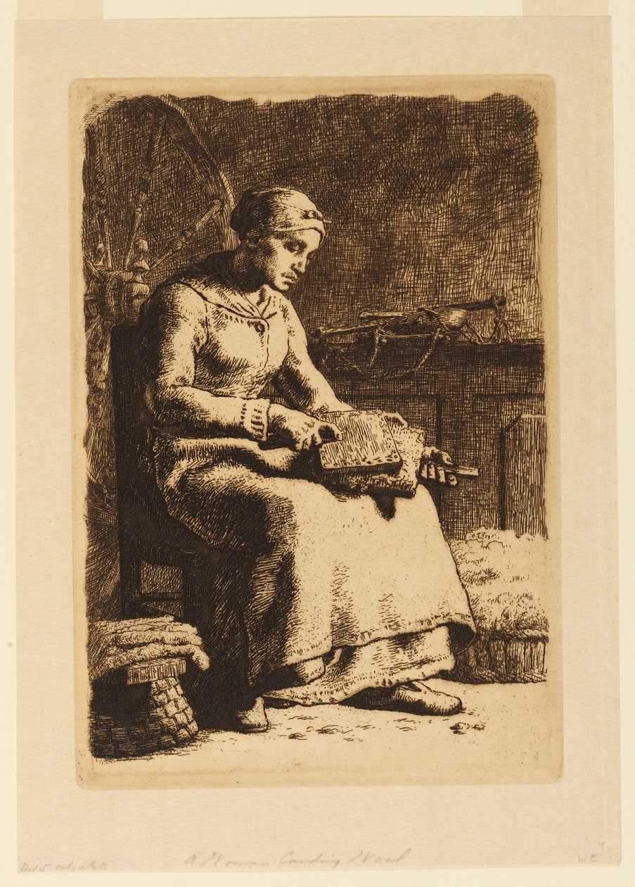 La Cardeuse (villakarstaja) tekijältä Jean Francois Millet