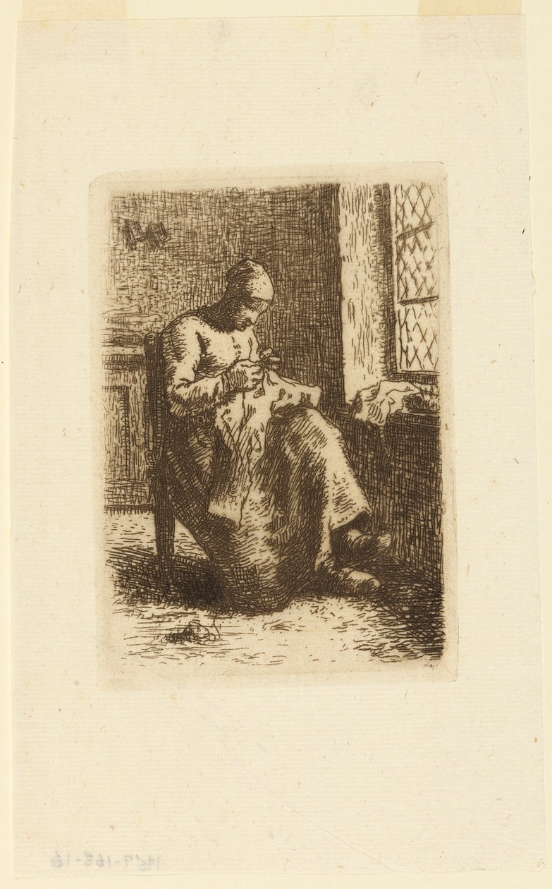 La Couseuse (The Woman Sewing) tekijältä Jean Francois Millet