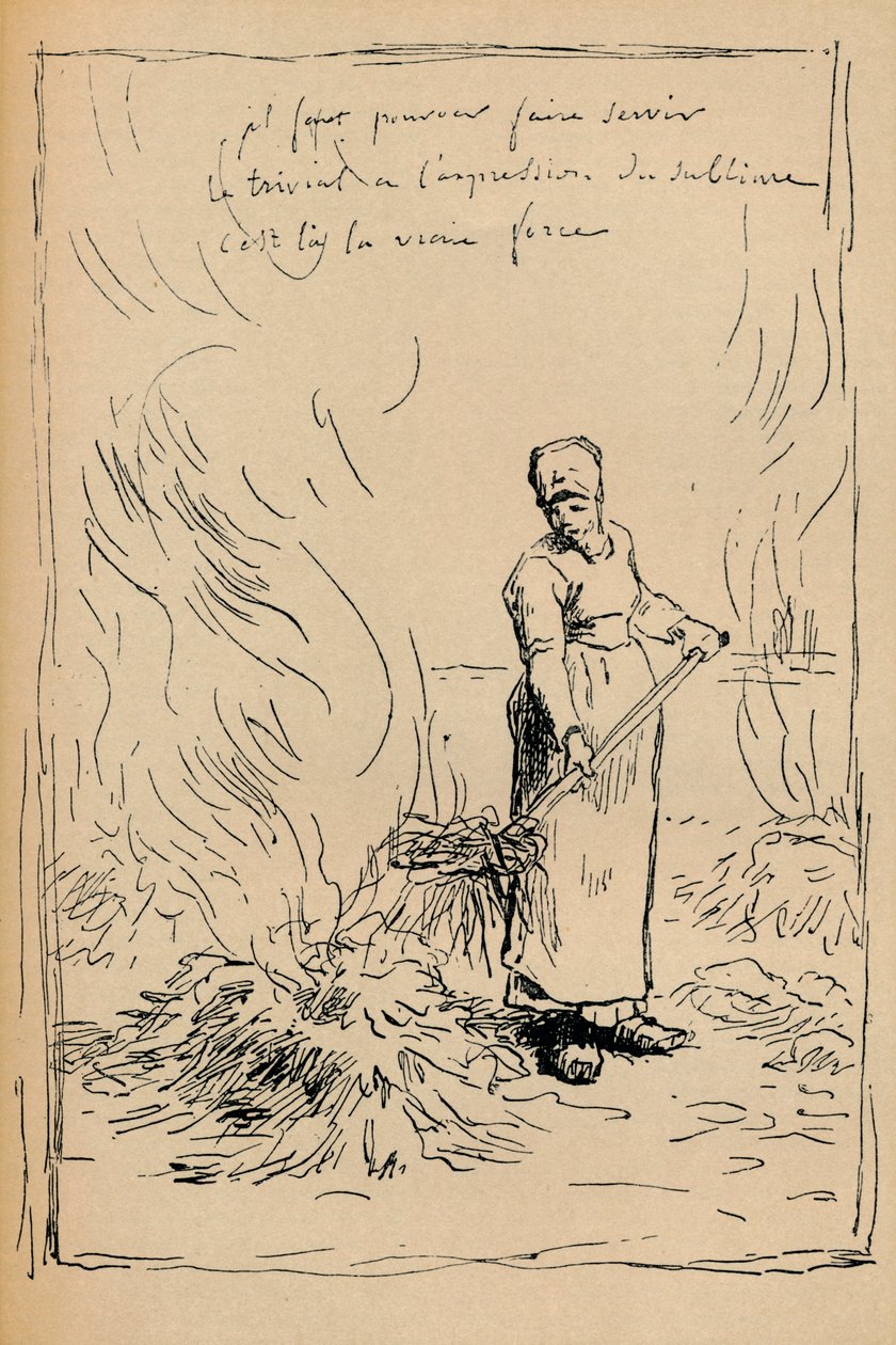 Talonpoika polttaa rikkaruohoja, 1800-luku tekijältä Jean Francois Millet