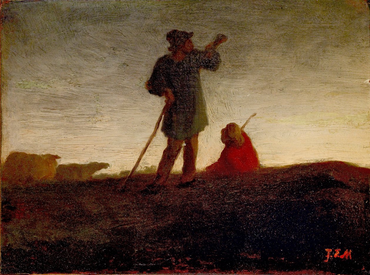 Muistelee laumaa, 1866-1872 tekijältä Jean Francois Millet