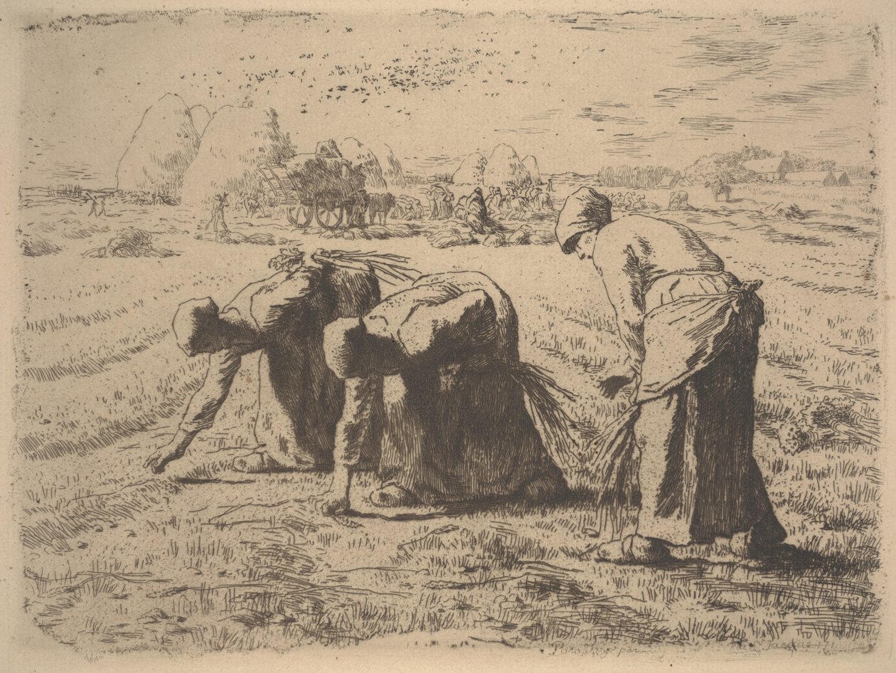 The Gleaners, n. 1855 (etsaus) tekijältä Jean Francois Millet