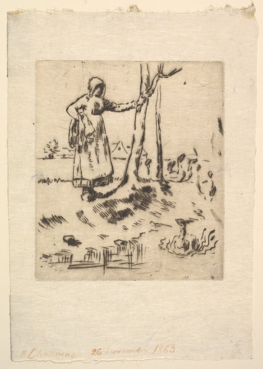 Hanhentyttö, 1830-75. tekijältä Jean Francois Millet