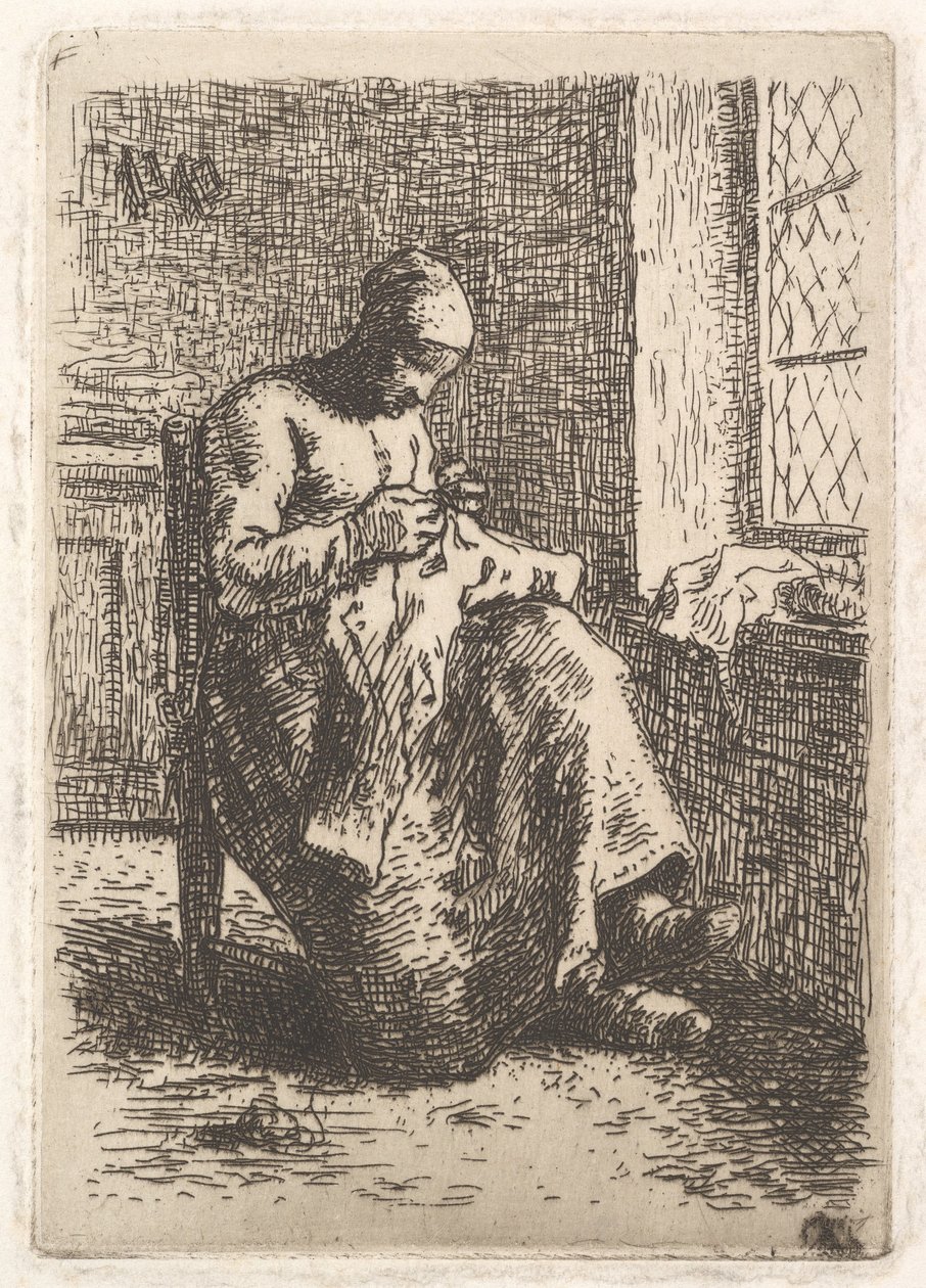 Ompelija, 1853. tekijältä Jean Francois Millet