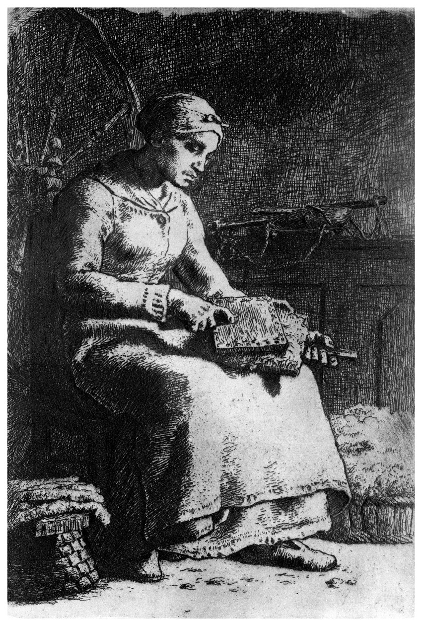 The Wool Carder, c1835-1875 1924 tekijältä Jean Francois Millet