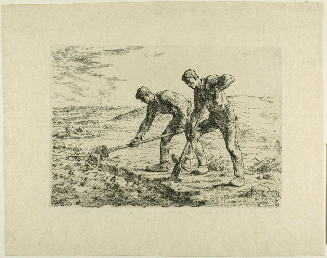 Kaksi miestä kaivamassa tekijältä Jean Francois Millet