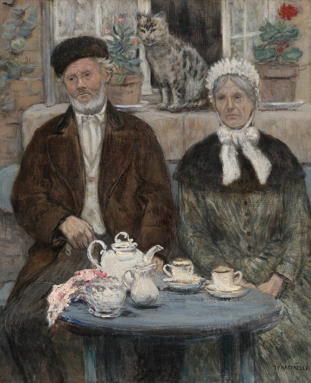 Iltapäivätee, c. 1880. tekijältä Jean Francois Raffaelli