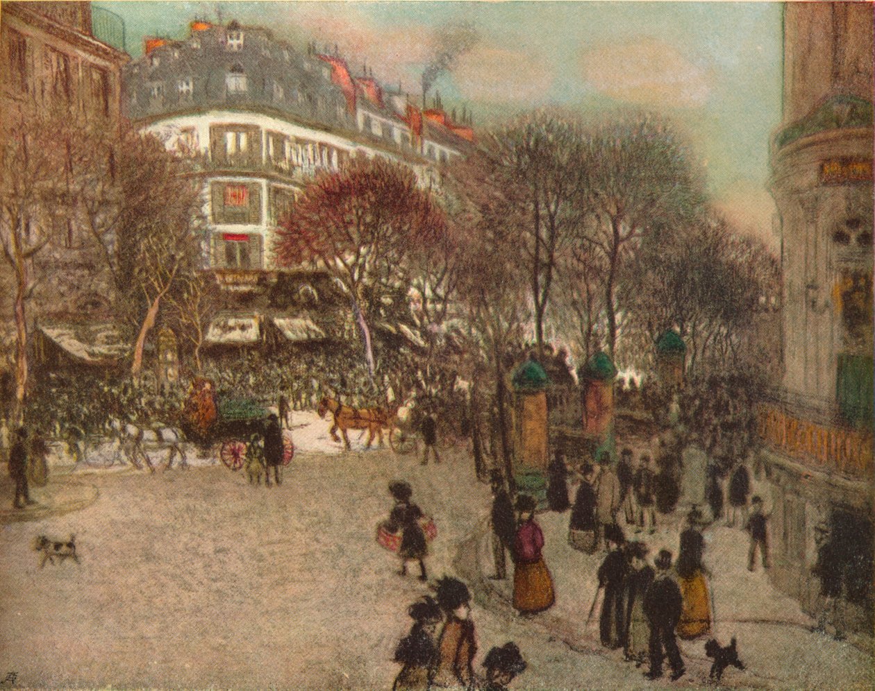 Boulevard Des Italiens, Pariisi, 1908 tekijältä Jean Francois Raffaelli