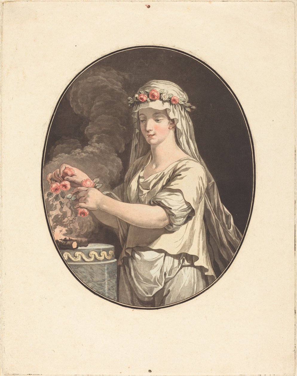 Nuori vestaali tekijältä Jean François Janinet after Jean Jacques François Le Barbier I