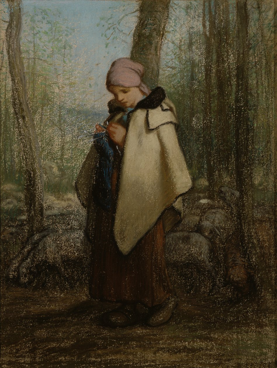 Neulova paimentyttö tekijältä Jean Francois Millet