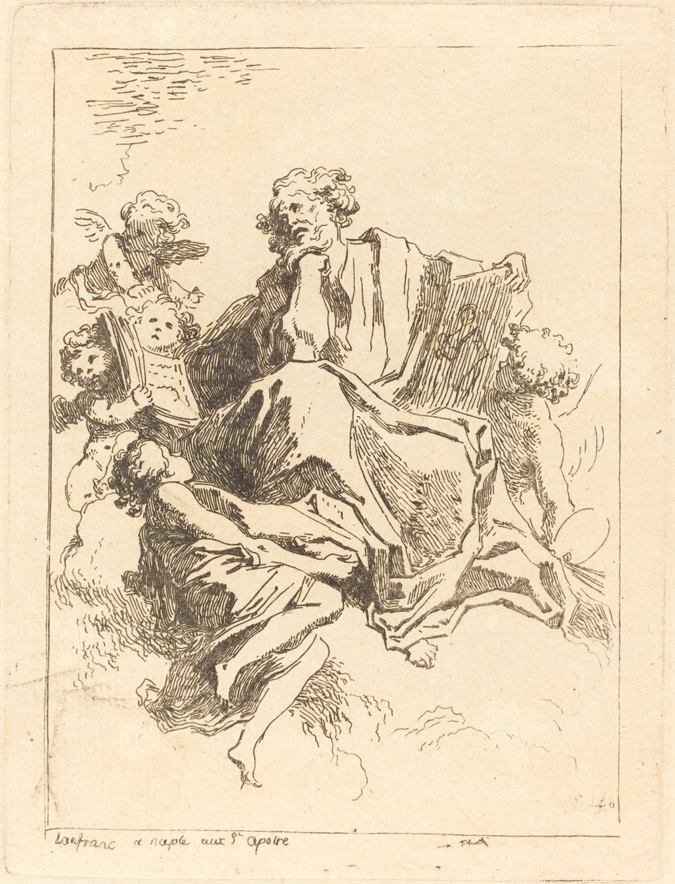 Pyhä Luke tekijältä Jean Honoré Fragonard after Giovanni Lanfranco