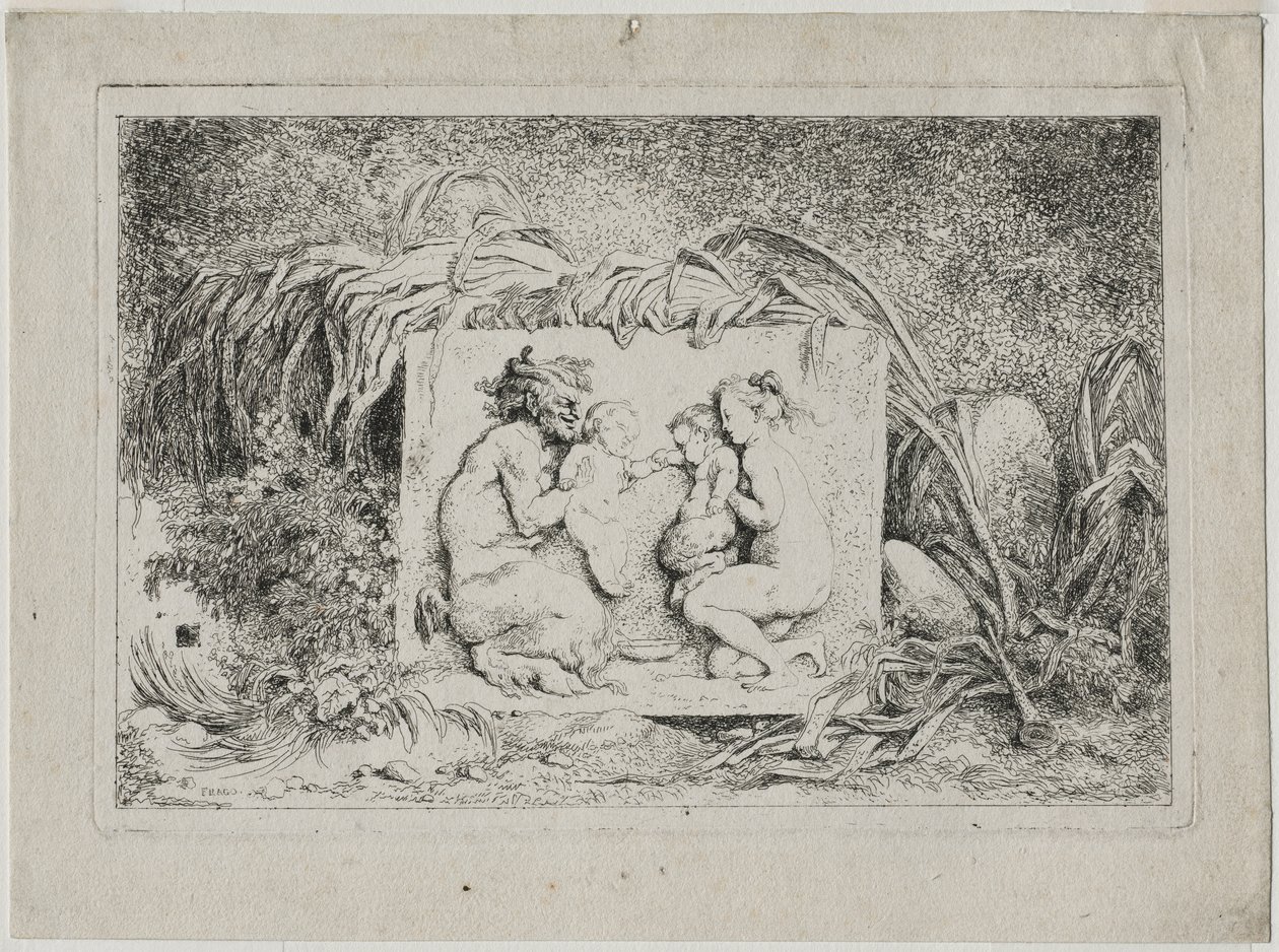 Bacchanales: Satyrs Family, 1763. tekijältä Jean Honore Fragonard