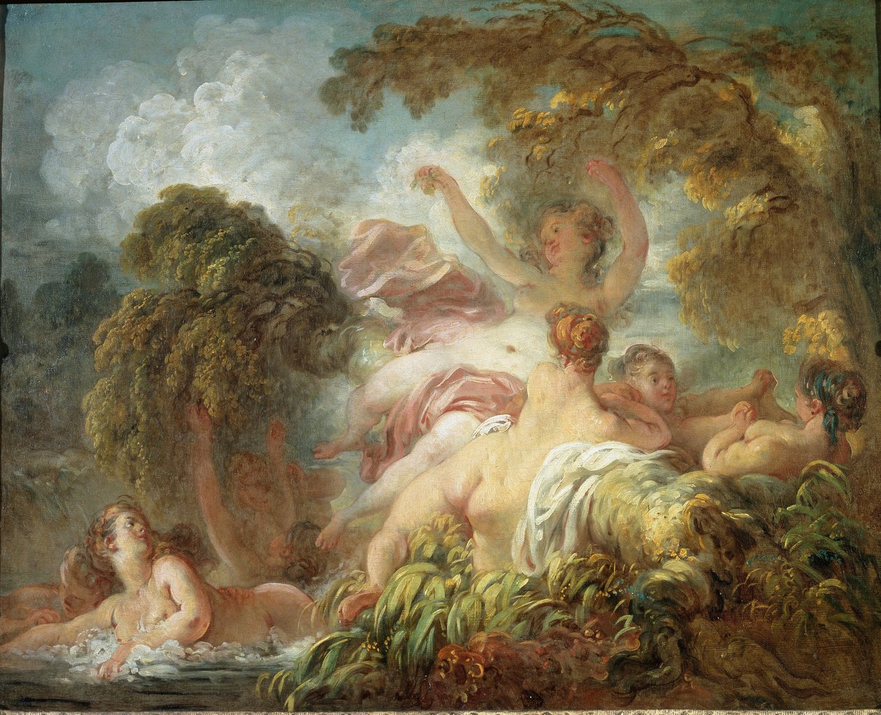 Uimarit - öljy kankaalle tekijältä Jean Honore Fragonard