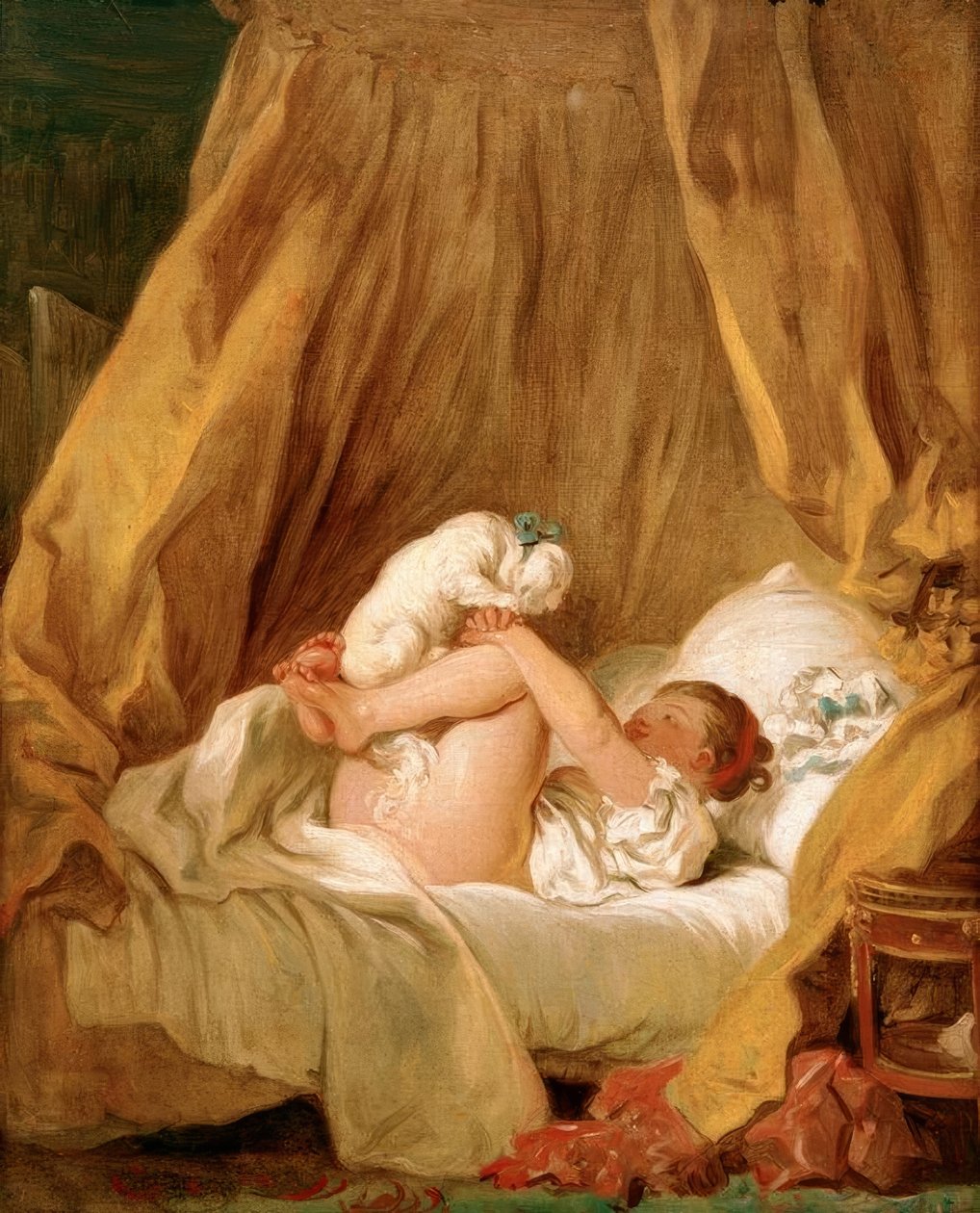 Mädchen mit Hund tekijältä Jean Honore Fragonard