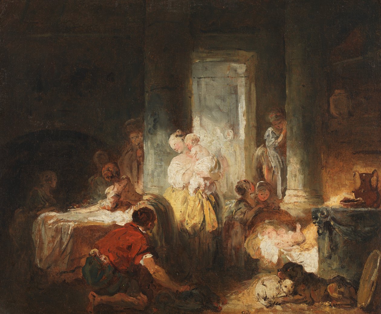 Roomalainen sisustus, n. 1760. tekijältä Jean Honore Fragonard