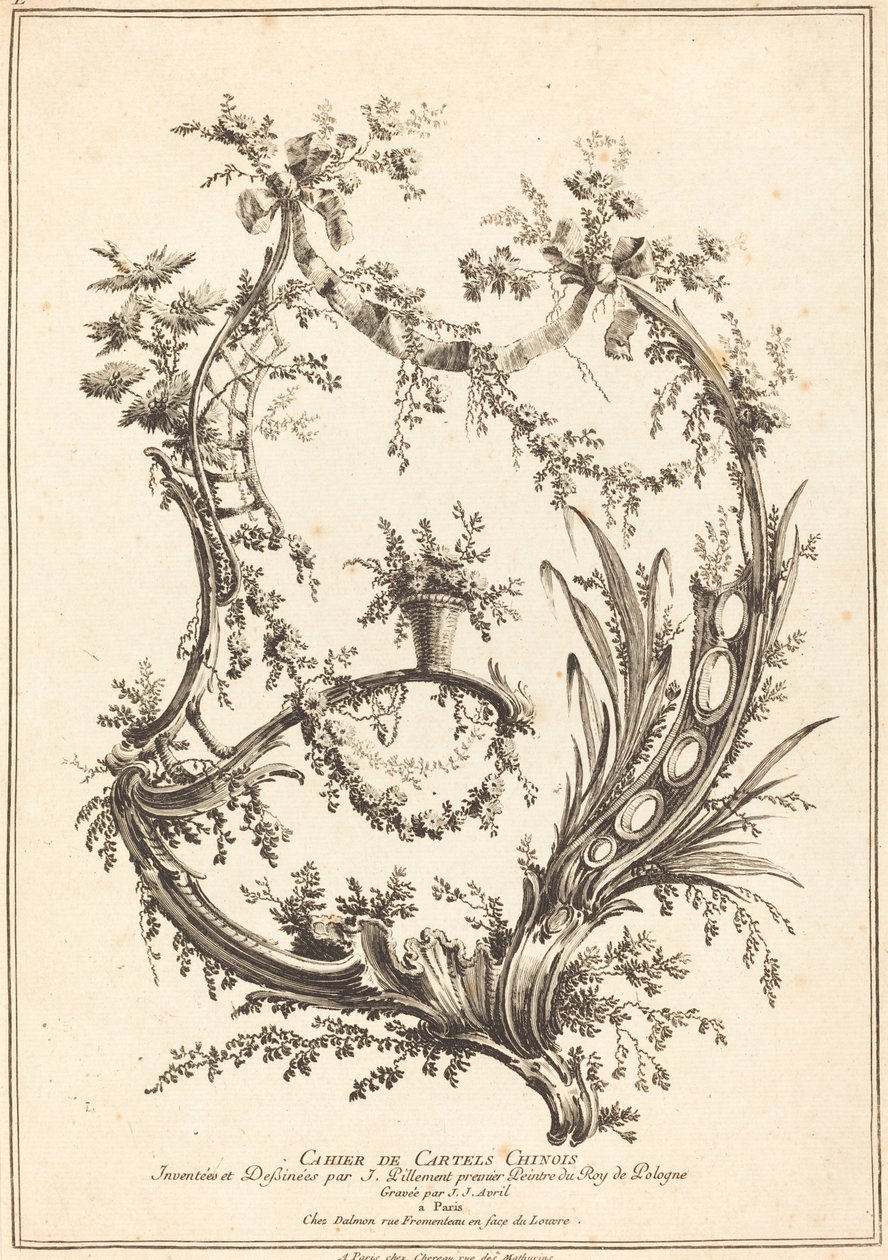 Nimilehti tekijältä Jean Jacques Avril I after Jean Baptiste Pillement
