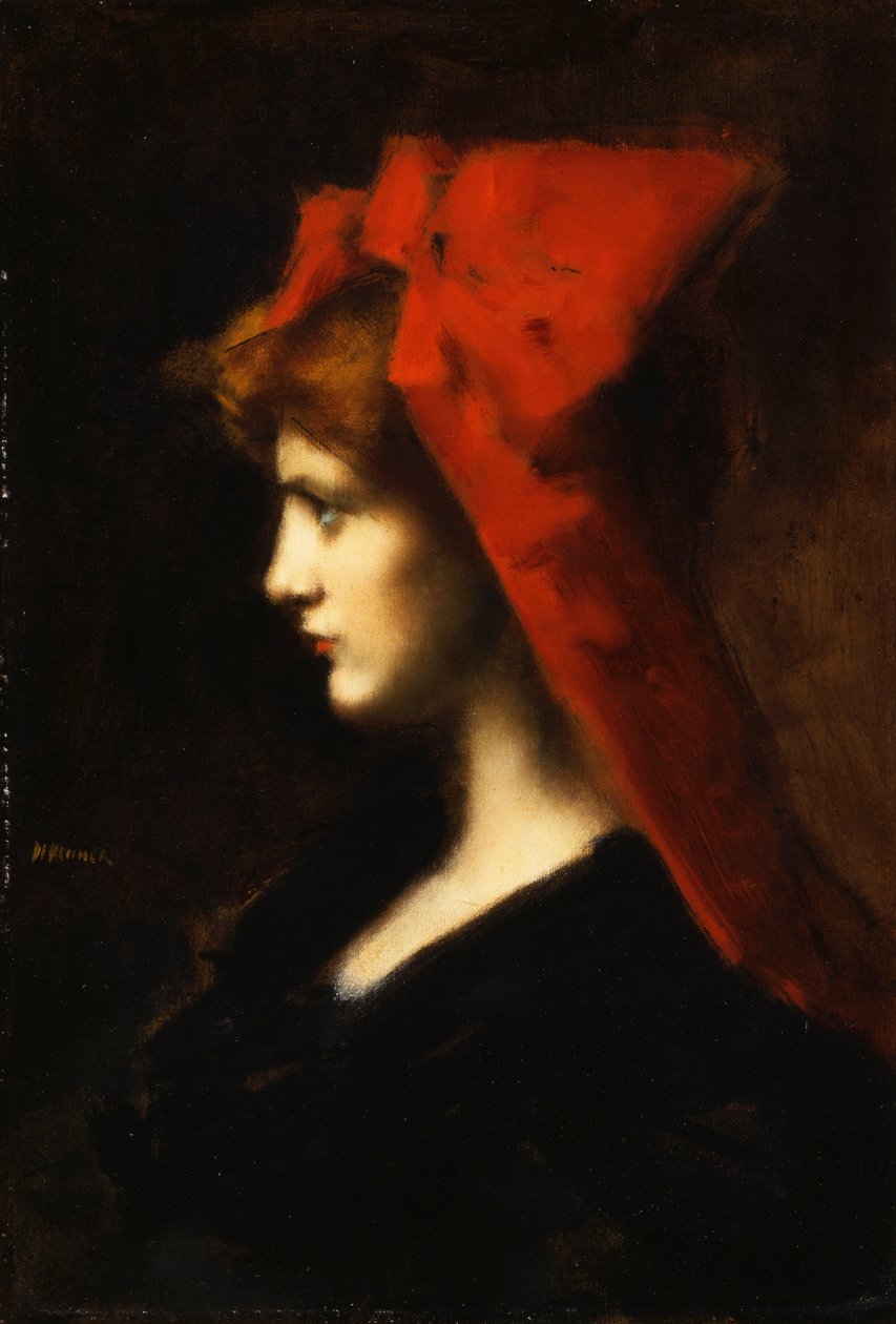 Punainen hattu, tekijältä Jean Jacques Henner