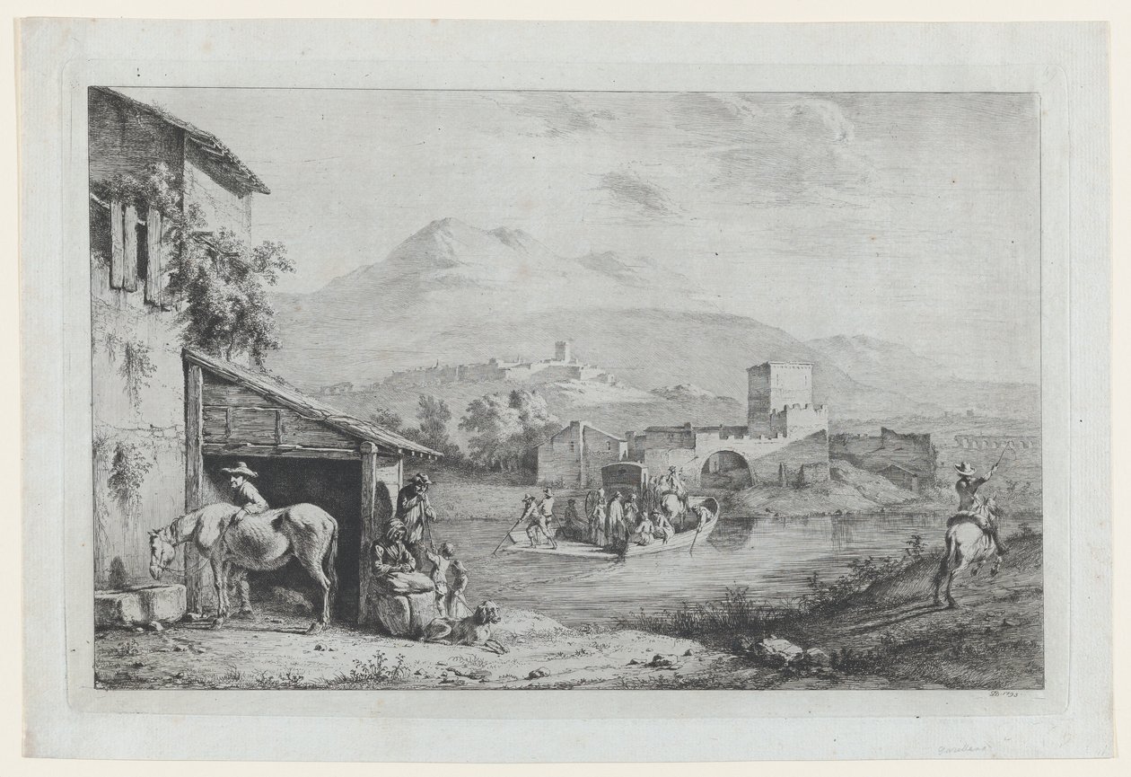 Garigliano Passage Italia, 1793. tekijältä Jean Jacques de Boissieu
