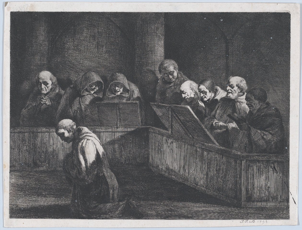 Munkit laulavat, 1795. tekijältä Jean Jacques de Boissieu