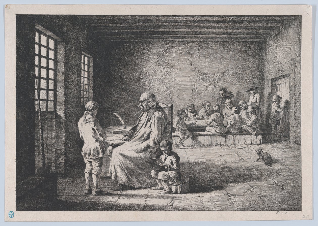 Koulumestari, 1780. tekijältä Jean Jacques de Boissieu
