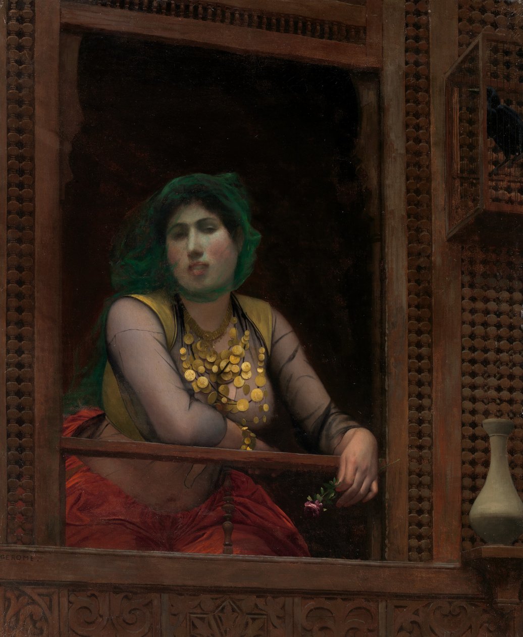 Nainen parvekkeella, 1887-88. tekijältä Jean Leon Gerome