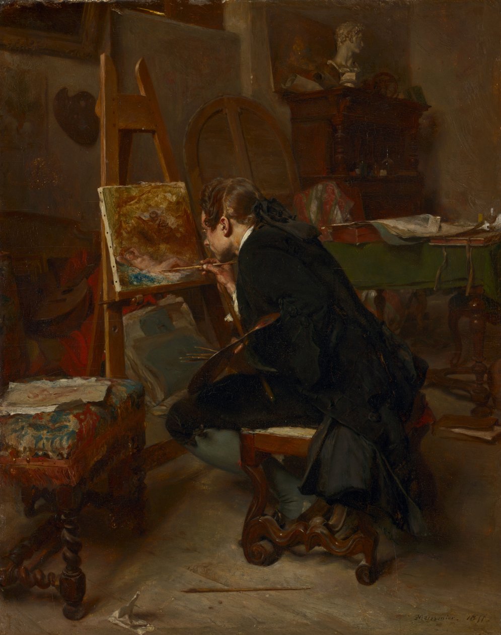 Taidemaalari, 1855 tekijältä Jean Louis Ernest Meissonier