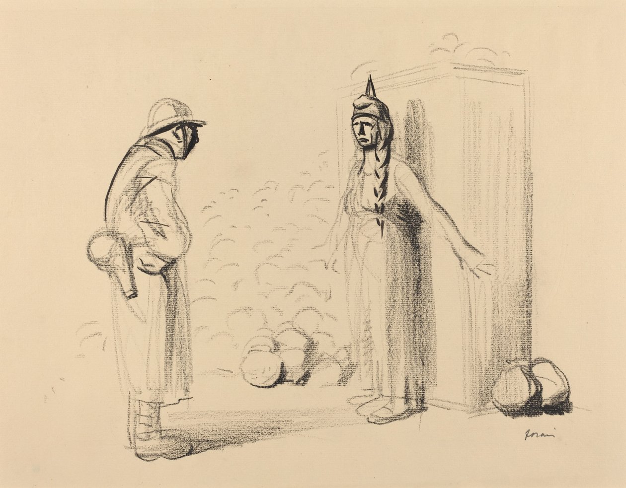 Louisin piilottaminen, c. 19141919. tekijältä Jean Louis Forain