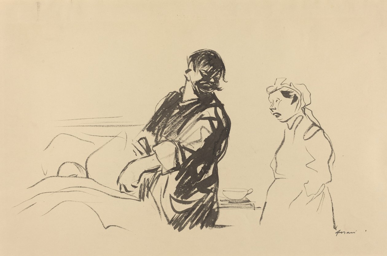 Sairaalakohtaus, c. 19141919. tekijältä Jean Louis Forain