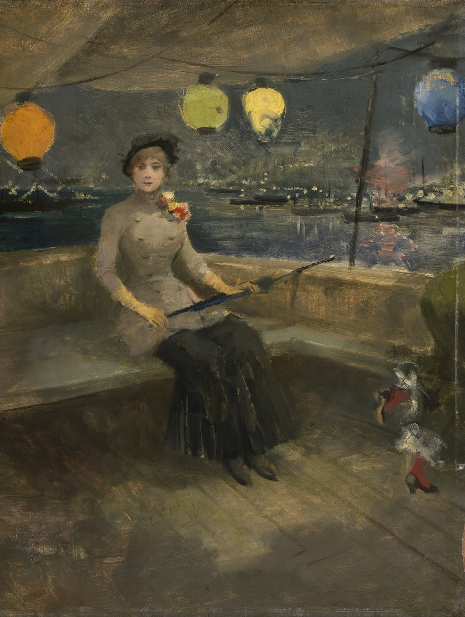 Nainen jahdilla, n. 1883 tekijältä Jean Louis Forain