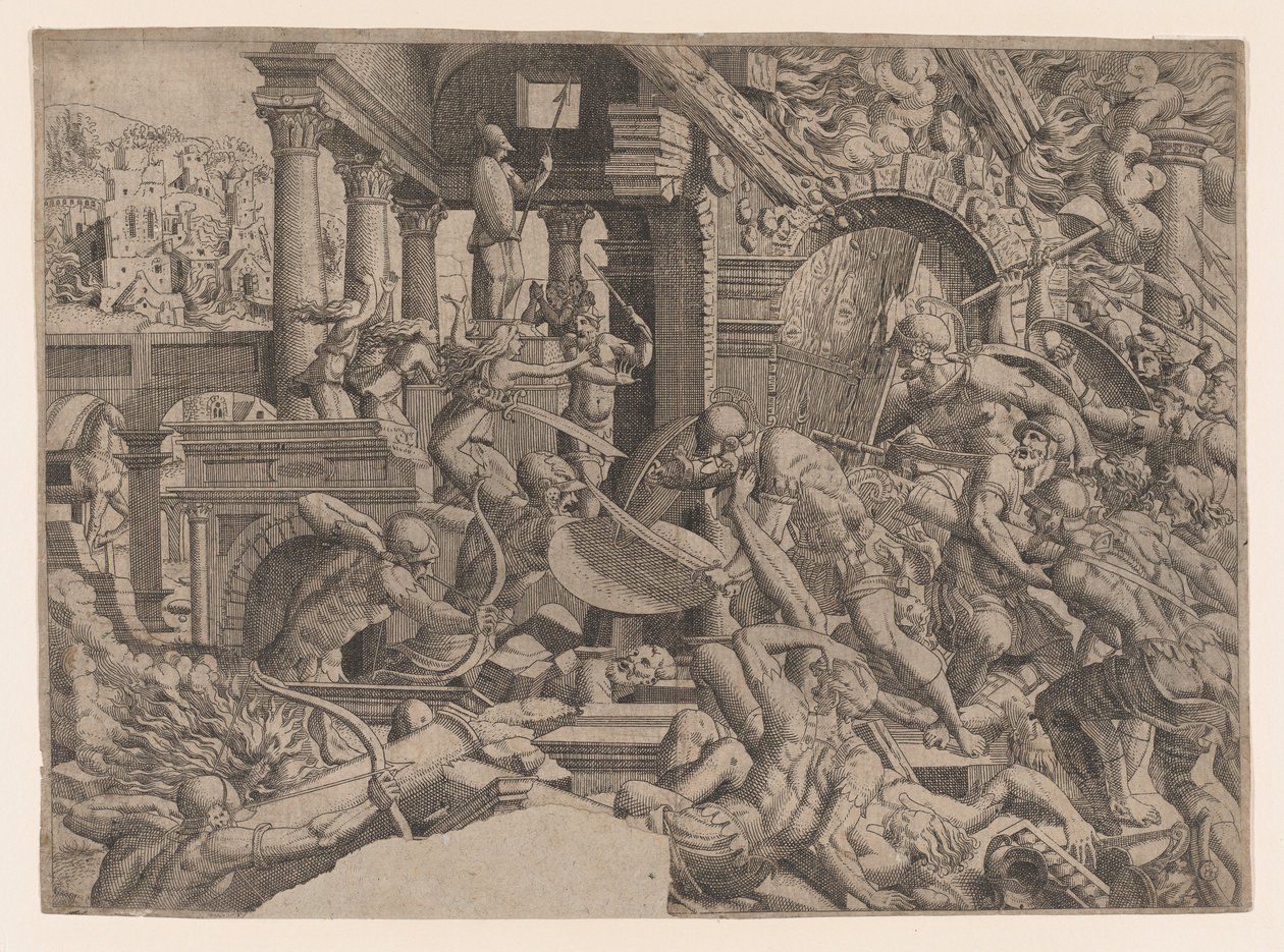Troijan säkki, 1535-55. tekijältä Jean Mignon