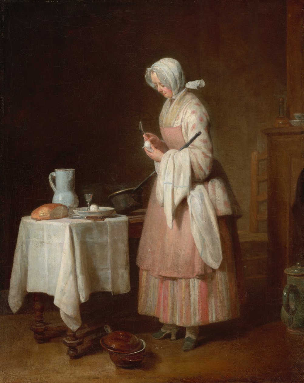 Huomaavainen sairaanhoitaja, 1747. tekijältä Jean Baptiste Simeon Chardin