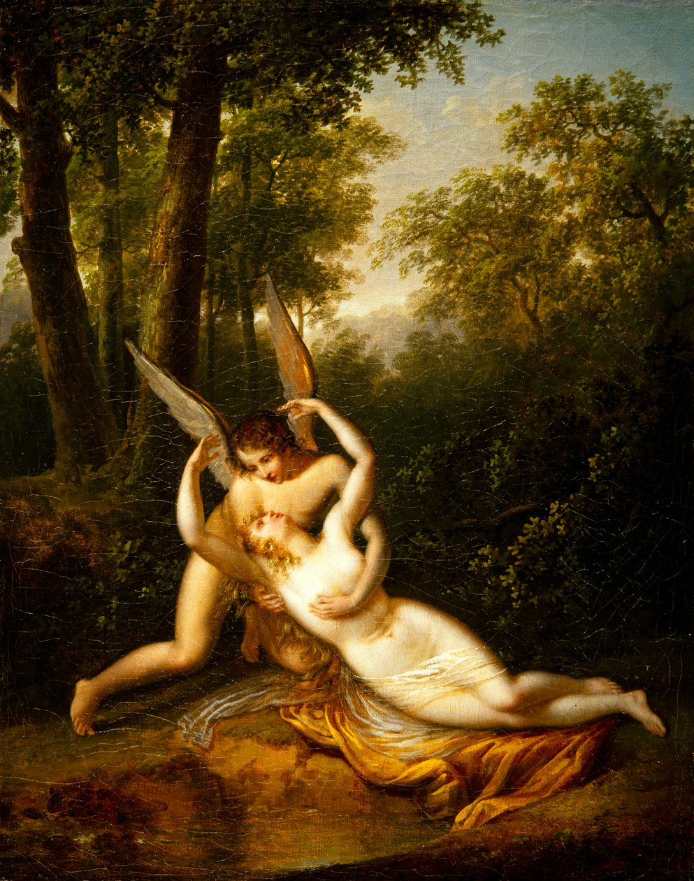 Amor ja Psyche (öljy kankaalle) tekijältä Jean Victor Bertin