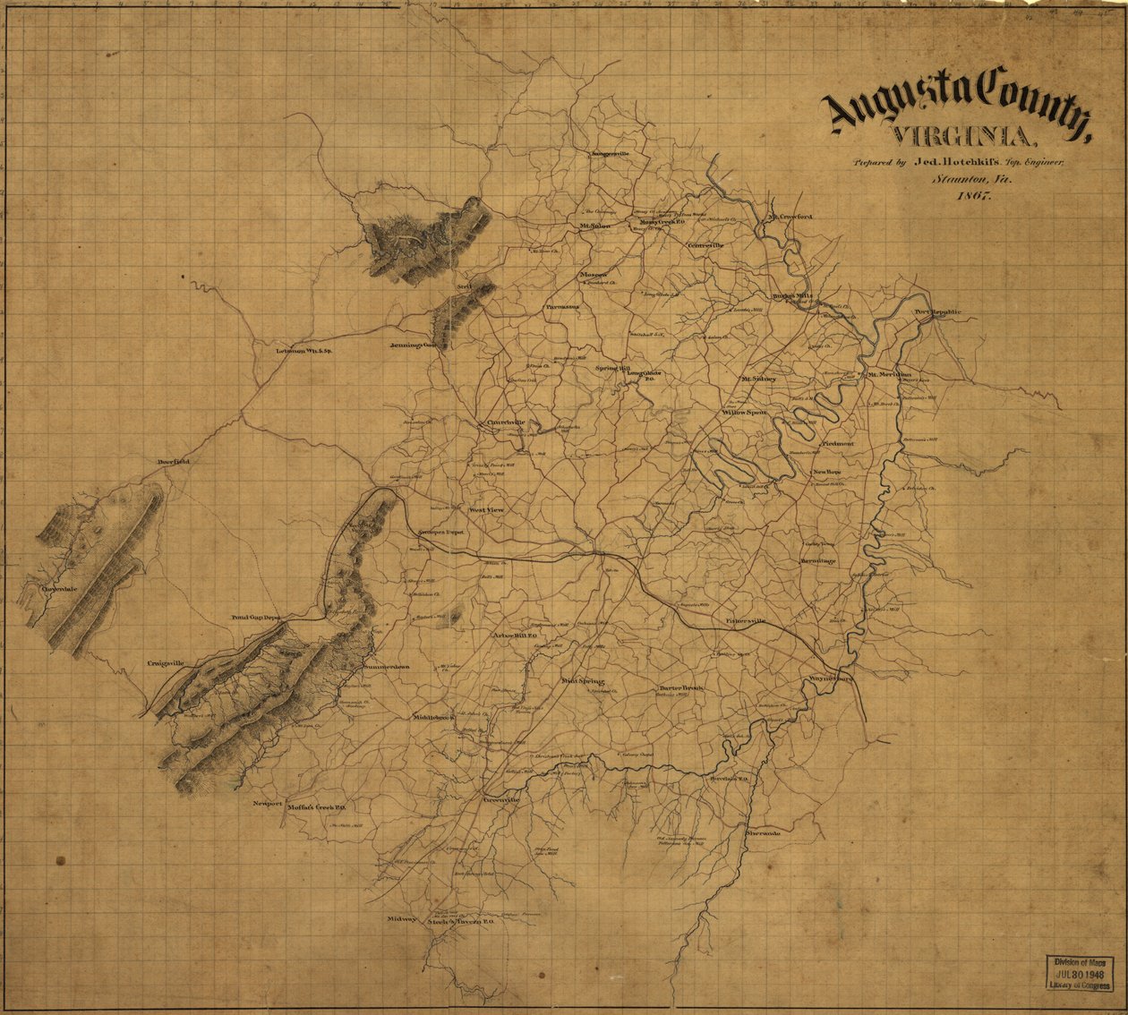 Augustan piirikunta, Virginia, LOC 99446931 tekijältä Jedediah Hotchkiss