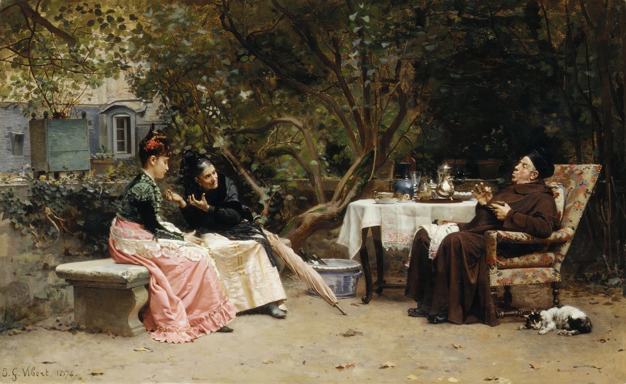 Varoitus, 1874. tekijältä Jehan Georges Vibert