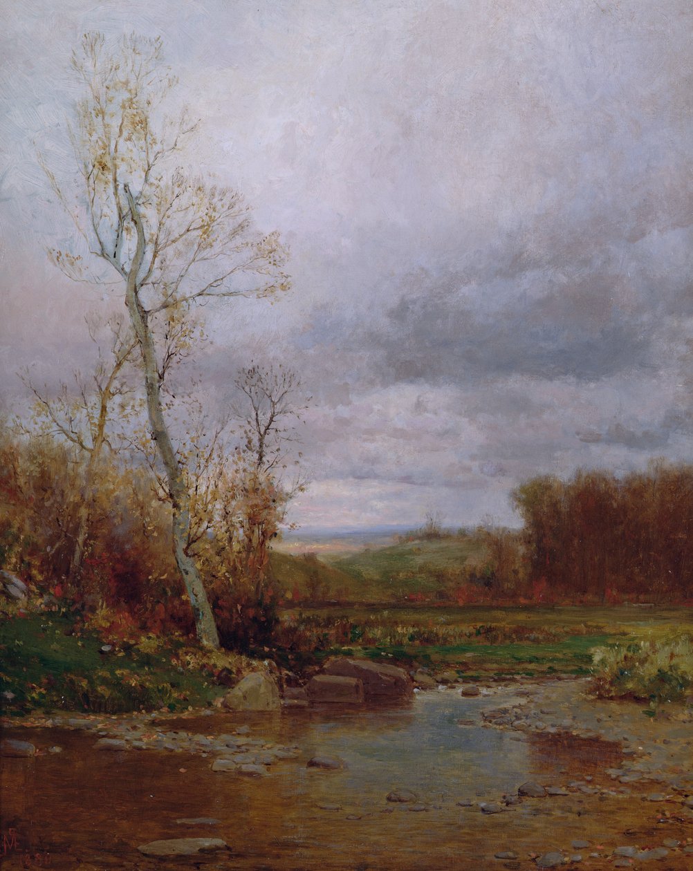 Jokimaisema, 1880 tekijältä Jervis McEntee