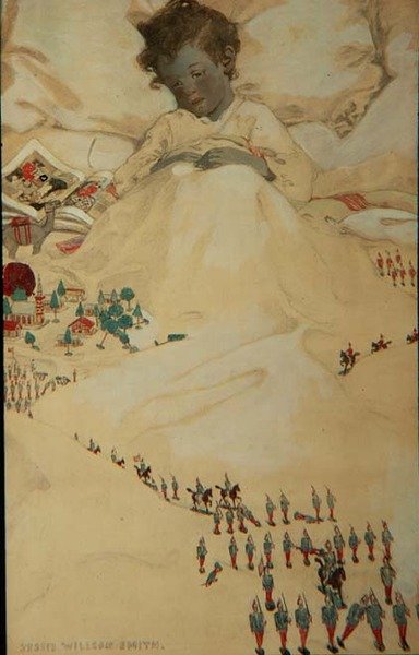 Vastapaneelin maa (väri litho) tekijältä Jessie Willcox Smith