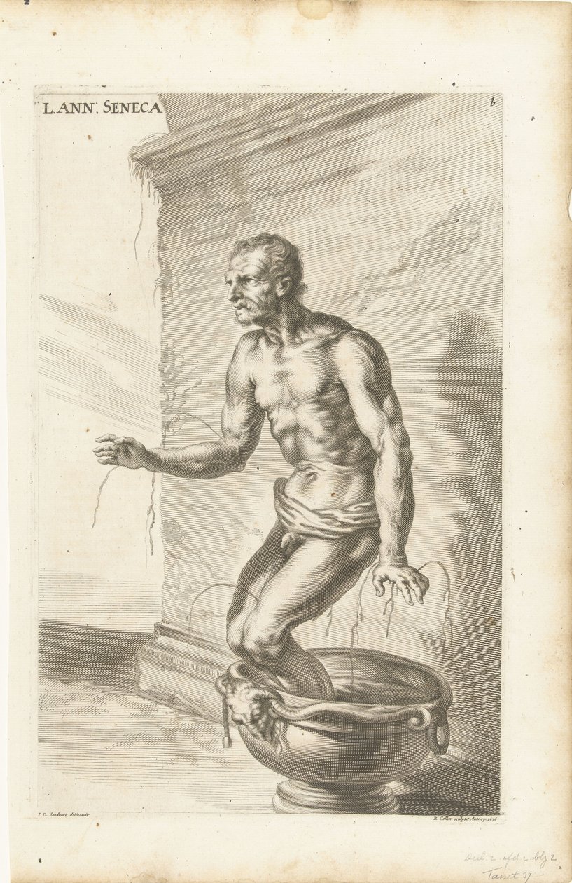 Seneca, kaiverrus Richard Collin tekijältä Joachim von (after) Sandrart