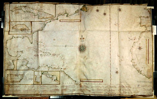 Ms 1288 fol.22 Karibian kartta tekijältä Joao Teixeira