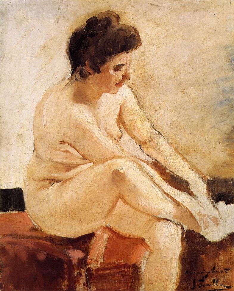 Desnudo sentado English: Istuva alaston tekijältä Joaquín Sorolla