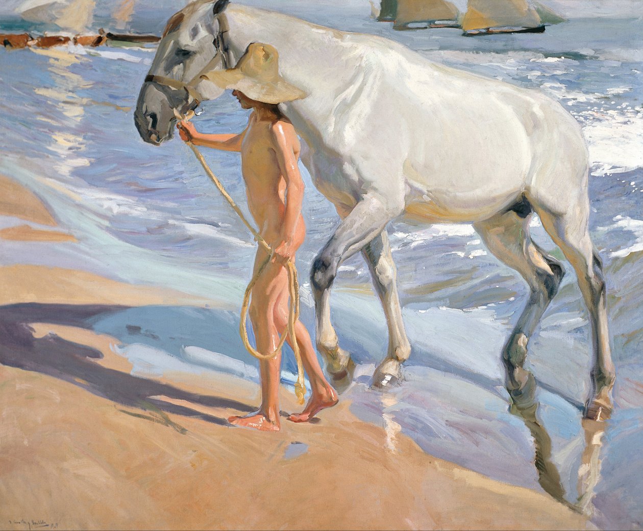 Hevosen kylpy tekijältä Joaquín Sorolla