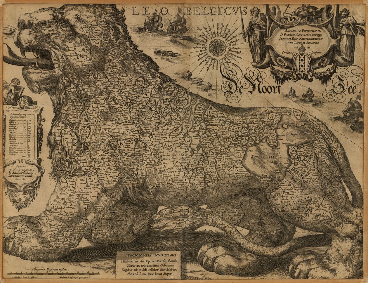 Leo Belgicus. LOC 97683562 tekijältä Jodocus Hondius